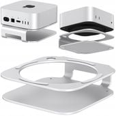 Stojak aluminiowy podstawka MS60 do Mac Mini M4 M4Pro srebrna