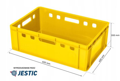 SKRZYNKA POJEMNIK EURO E2 ŻÓŁTA PLASTIKOWA MOCNA na Arena.pl