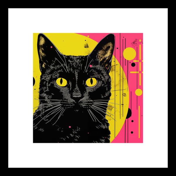 Plakat 20x20cm Neonowy Kocur zdjęcie 3