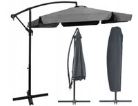 Parasol ogrodowy DALLAS 350 cm ciemnoszary regulowany z wysięgnikiem