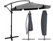 Parasol ogrodowy DALLAS 350 cm ciemnoszary regulowany z wysięgnikiem