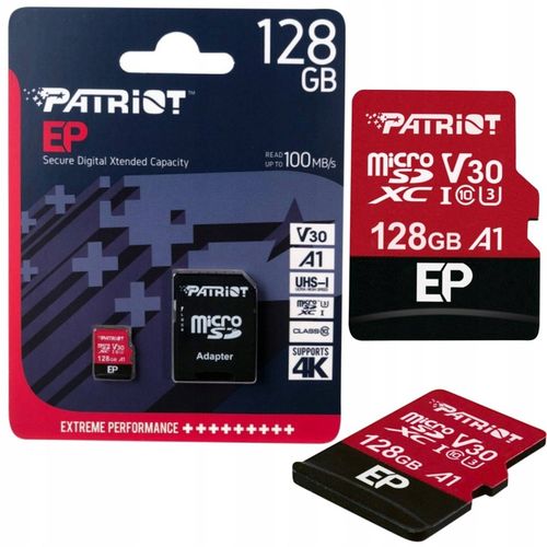 PATRIOT EP 128 GB micro SD XC CL10 UHS U3 A1 V30 na Arena.pl