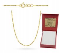 Złoty Łańcuszek Damski Singapur z Blaszką pr 585