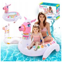 MATERAC PLAŻOWY DMUCHANY POMPOWANY DO PŁYWANIA ALPACA 110x100 CM