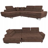 Narożnik rogówka rozkładany f spania Savio lewy Family meble brąz sztruks