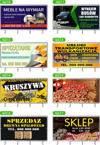 BANER REKLAMOWY 200x100 cm duży wybór różne wzory SPRZEDAŻ DREWNA OPAŁOWEGO na Arena.pl