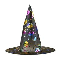 Kapelusz czarownicy z tęczowym hologramem, 1 szt.