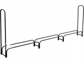STOJAK NA DREWNO OPAŁOWE KOMINKOWE METALOWY CZARNY MAT 300x25x115cm 600kg