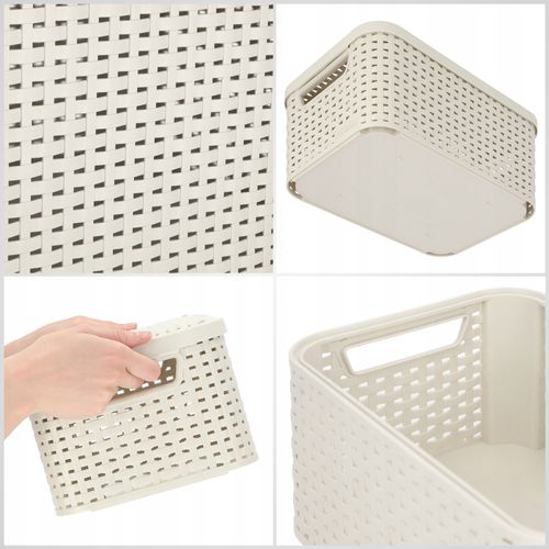 Curver Koszyk Pudełko Z Pokrywką Pojemnik Kremowy na Arena.pl