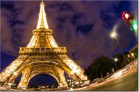 120CM 80CM OBRAZ ŚCIENNY NOCNE UJĘCIE WIEŻĄ EIFFLA