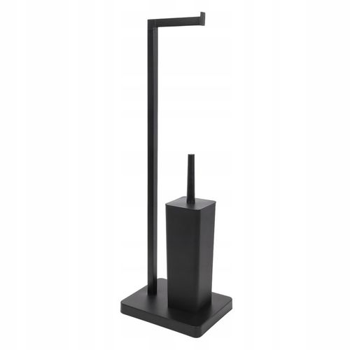 STOJAK NA PAPIER TOALETOWY CZARNY Z POJEMNIKIEM NA SZCZOTKĘ 2W1 na Arena.pl