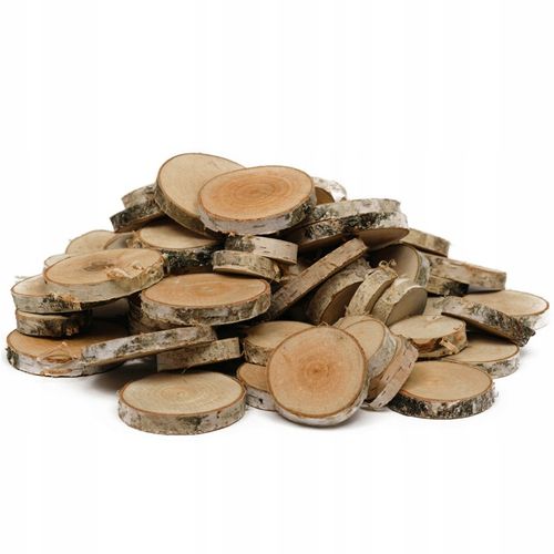 Plastry drewniane, plaster drewna, 3-9 cm - 1 kg wysuszone krążki brzozowe na Arena.pl