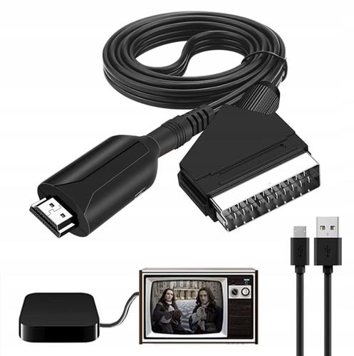 PRZEWÓD ADAPTER KONWERTER SCART DO NA HDMI AV EURO FULL HD 1m na Arena.pl