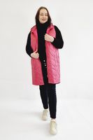 Kamizelka Pikowana Długa Plus Size Malinowa 42
