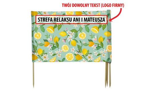 PARAWAN PLAŻOWY Cytryny i kwiaty z indywidualnym  napisem 4 PANELE 14.4 na Arena.pl