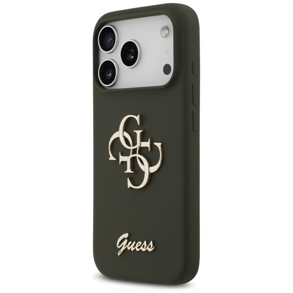 etui guess silicone big 4g script do     iphone 17 pro max khaki zdjęcie 2