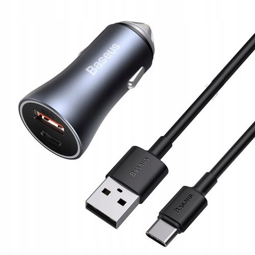 Szybka Ładowarka Samochodowa + Przewód Kabel Szybki Baseus USB + USB-C, QC4 na Arena.pl