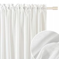 Firana gotowa do salonu firanka na taśmie żabki tunel 140X230 biała Novelia