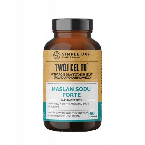 MAŚLAN SODU 80% FORTE 960mg KWAS MASŁOWY 768mg VEGE NA JELITA WRZODY na Arena.pl