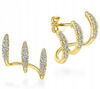 Srebrne kolczyki sztyfty wkrętki kolczyki damskie srebro 925 pozłacane