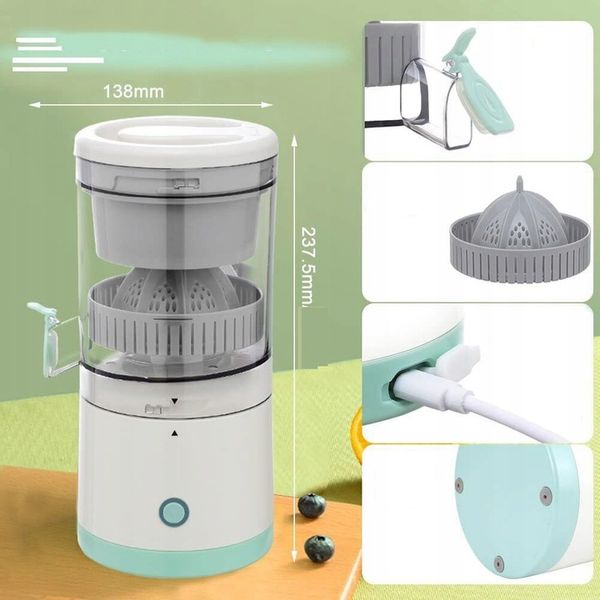 ELEKTRYCZNA WYCISKARKA DO OWOCÓW, PRZENOŚNY SOKOWIRÓWKA DO POMARAŃCZY USB zdjęcie 4