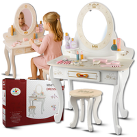 drewniana toaletka z taboretem i akcesoriami  zabawka dla dzieci duży