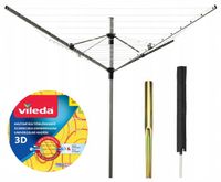 SUSZARKA OGRODOWA na pranie OBROTOWA PROMIS XXL50m +POKROWIEC+gratis VILEDA