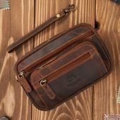 saszetka męska brązowa skórzana do ręki vintage paolo peruzzi t-130-hbr