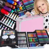 ZESTAW DO MALOWANIA DLA DZIECI Artystyczny Plastyczny kredki 145 el WALIZKA