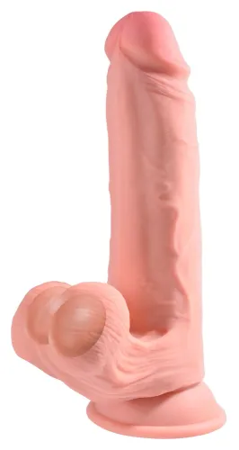 pipedream king cock plus 22,9 cm jasny - model z przyssawką i kulkami na Arena.pl