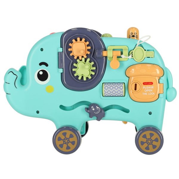 Słonik interaktywny montessori wbijak sorter klocki młotek 26cm zdjęcie 2