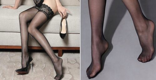 POŃCZOCHY SAMONOŚNE CZARNE KORONKA SEKSOWNE POŁYSK na Arena.pl