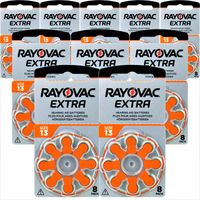 80x NAJMOCNIEJSZE BATERIE RAYOVAC EXTRA DO APARATÓW SŁUCHOWYCH 13 MF