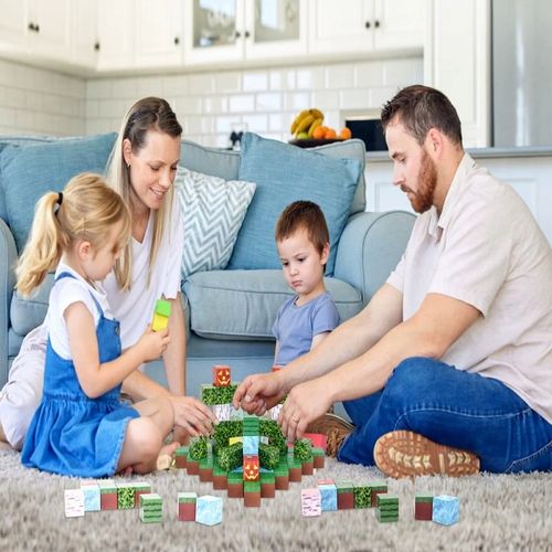 Klocki Magnetyczne Minecraft- Sześciany 128 szt. + Figurka i Karty- Mocne! na Arena.pl