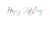 Baner urodzinowy Happy Birthday opalizujący syrenka