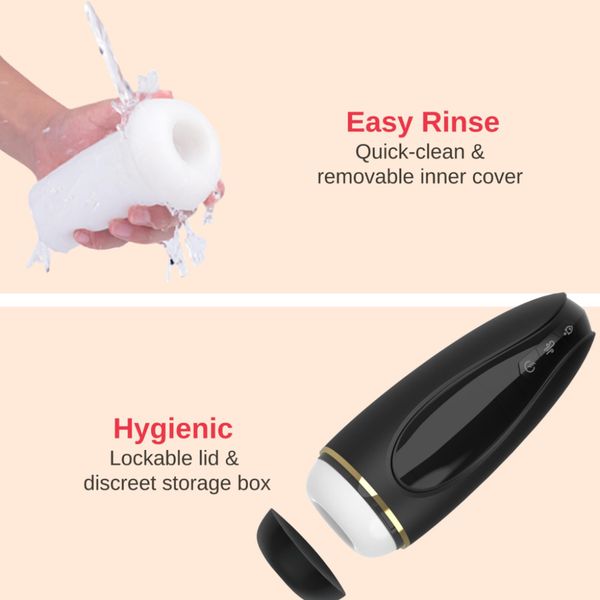 Masturbator - Nappex™ Branco Black - Premium Mastubators (10 Languages zdjęcie 4