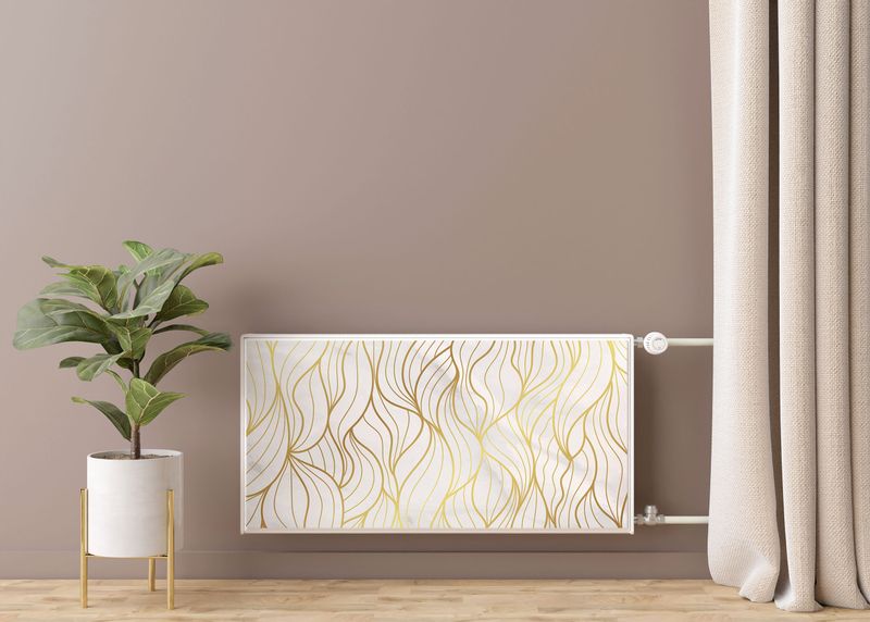 Mata MAGNETYCZNA Kaloryfera Abstrakcyjne Liście Marmur Line-art 120cm x 60cm zdjęcie 7