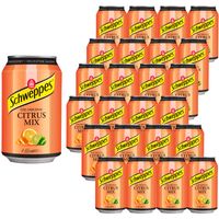 Schweppes Citrus Mix Napój gazowany o smaku cytrusowym 330 ml x 24 sztuki