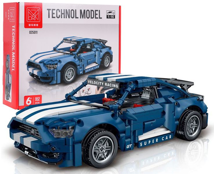 Klocki Techniczne Autko Sportowe Niebieskie 952El. zdjęcie 2