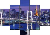 70 100CM OBRAZ 5 ELEM ZATOKA TOKIJSKA DRUK PŁÓTNO