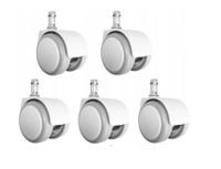 Kółka do fotela obrotowego BIAŁE IKEA 50 mm fi.10 mm HIT