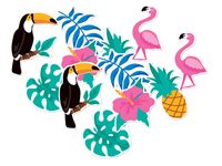 Dekoracja dwustronna papierowa Aloha Party, 12 szt.
