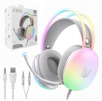 SŁUCHAWKI GAMINGOWE NAUSZNE Z MIKROFONEM RGB PRZEWODOWE ONIKUMA X25 PC USB