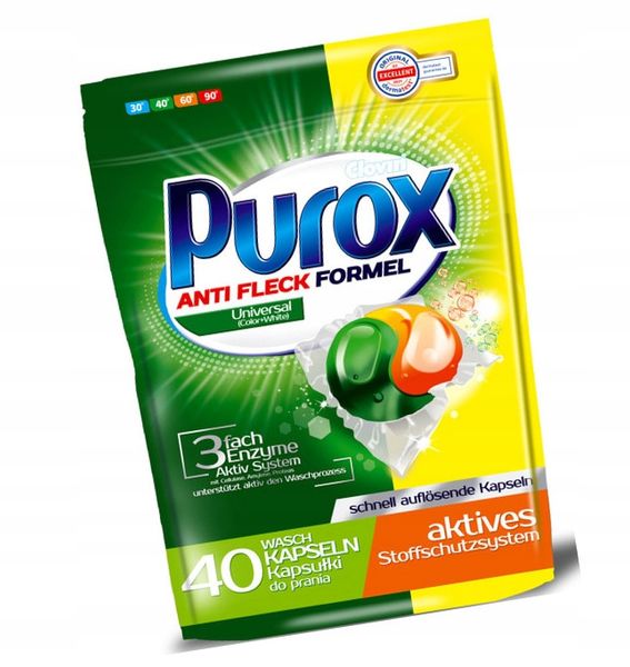 Kapsułki do prania Purox Universal 40 szt. Clovin Anti fleck zdjęcie 3