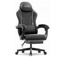 FOTEL GAMINGOWY BIUROWY Obrotowy Kubełkowy Krzesło Gamingowe Z Podnóżkiem