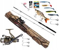 Zestaw NA SZCZUPAKA Wędka Spinning Wobler + Kołowrotek Torba Żyłka