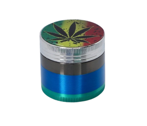 Kolorowy Grinder Crusher Młynek do Tytoniu z Liściem Konopi 4-Częściowy na Arena.pl