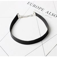 naszyjnik choker skórzany - czarny n480cz