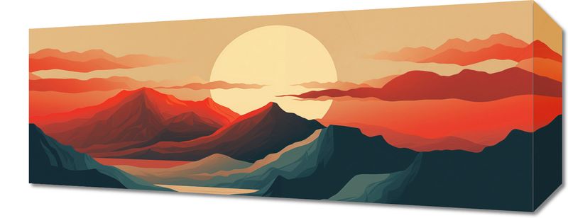 Obraz 50x20cm Zachód Słońca nad Górami zdjęcie 1
