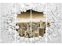 OBRAZ CITY VIEW CEGŁA KAMIENIE WIDOK